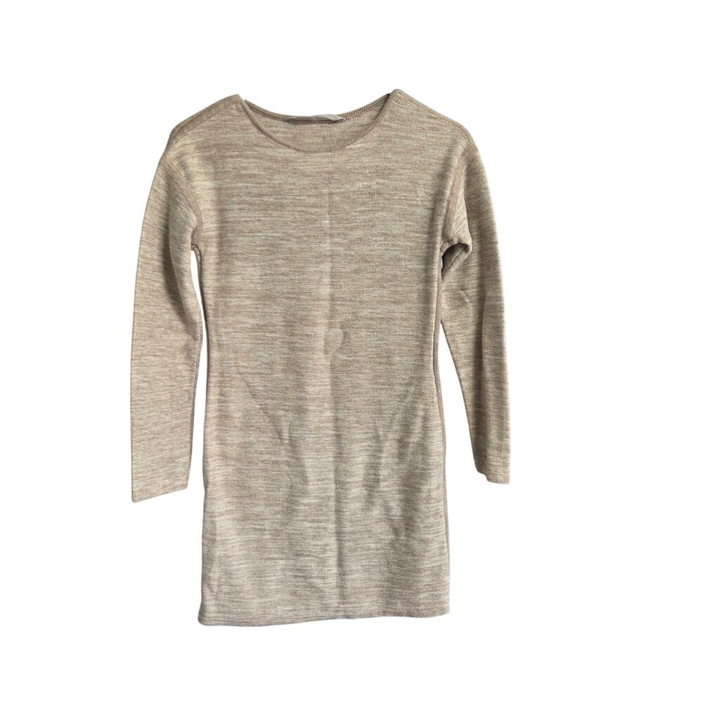 Athleta simple sweater long sleeve dress, beige women's size XS